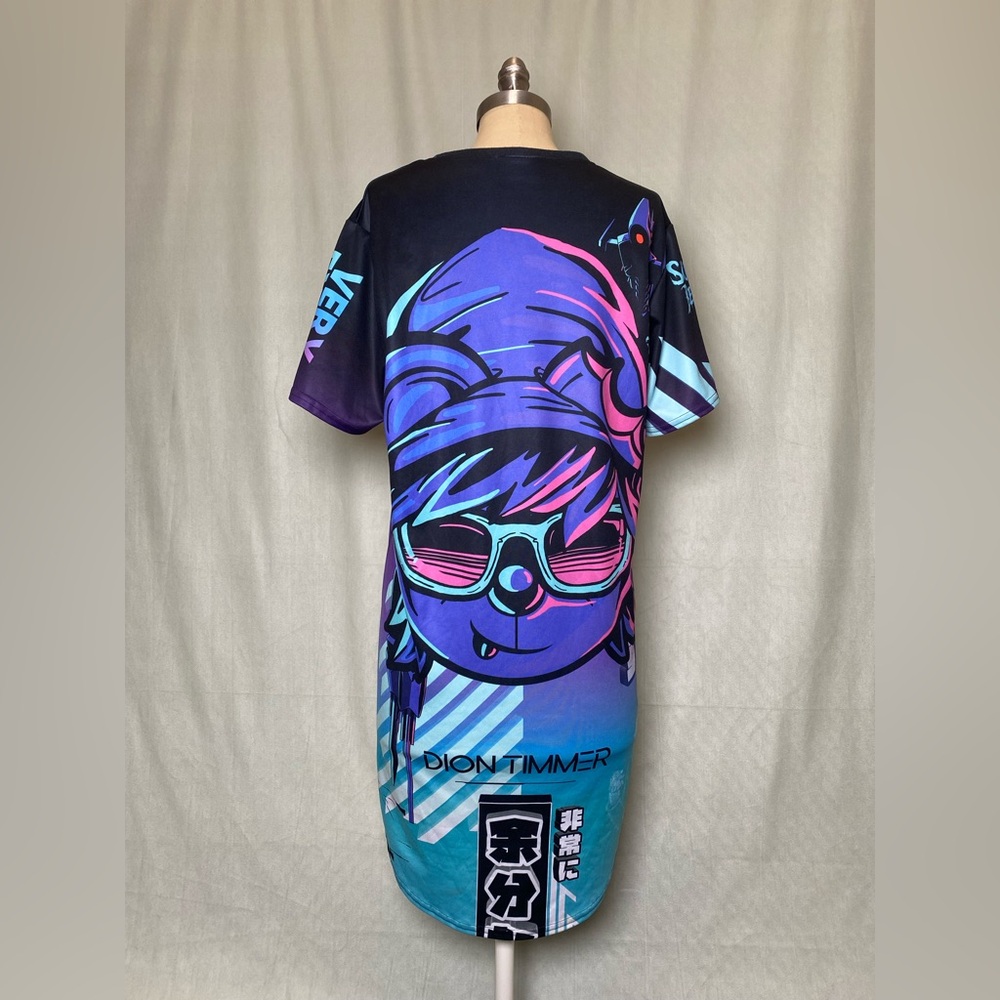 Graphic Short Sleeve Tee - Blue and Purple - Picture 3 of 3